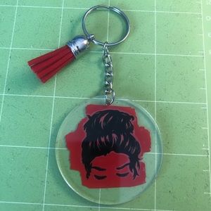 2x2 keychain with tassel